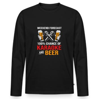 Karaoke - Männer Premium Bio Langarmshirt - Schwarz - Vorne - Nico (187cm)