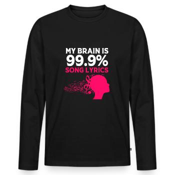 Karaoké - T-shirt manches longues Premium bio Homme - noir - Devant - Nico (187cm)