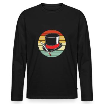 magicien magicien - T-shirt manches longues Premium bio Homme - noir - Devant - Nico (187cm)