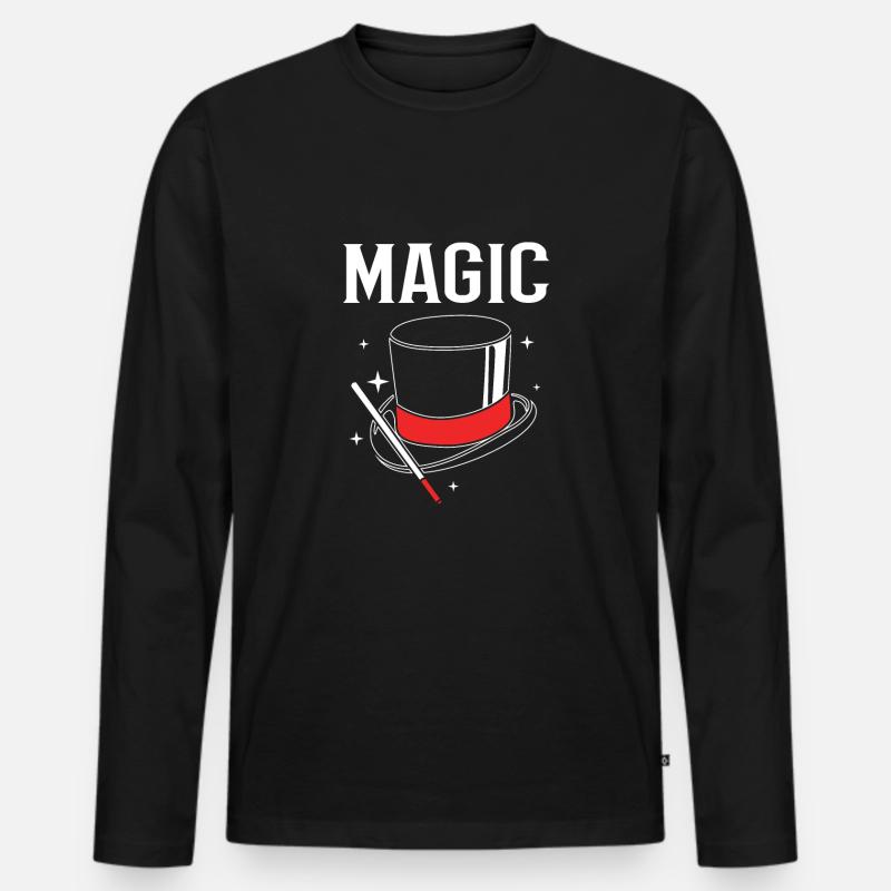 Zauberer - Männer Premium Bio Langarmshirt - Schwarz