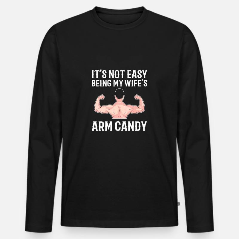 Arm Candy Ehemann - Männer Premium Bio Langarmshirt - Schwarz