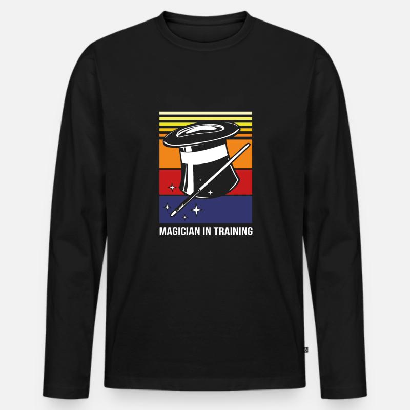 Zauberer - Männer Premium Bio Langarmshirt - Schwarz