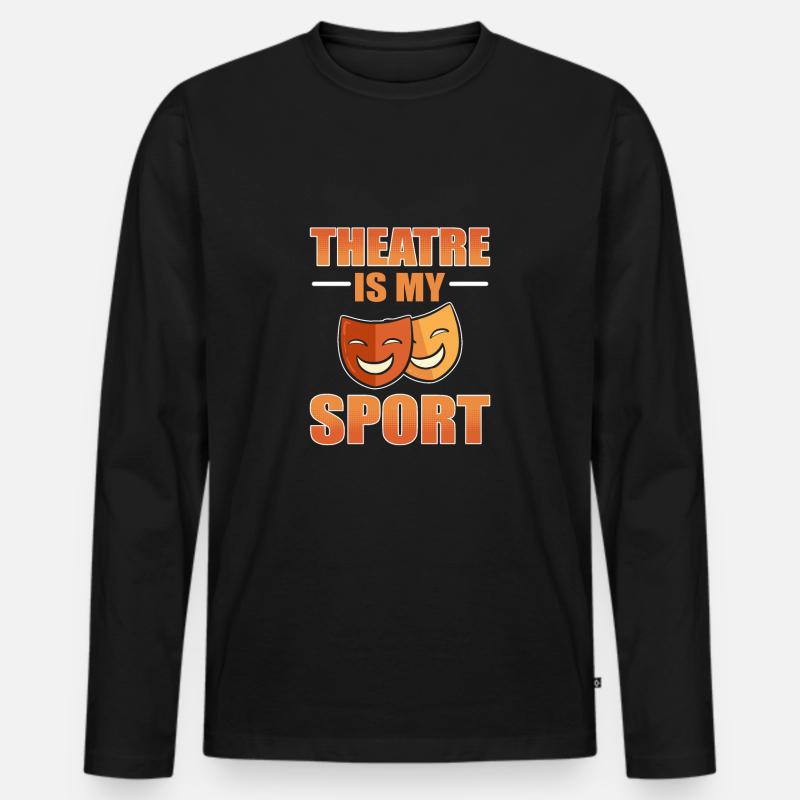Theater - Männer Premium Bio Langarmshirt - Schwarz