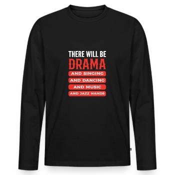Theatre - Men's Premium Organic Long Sleeve Shirt - black - Front - Nico (187cm)