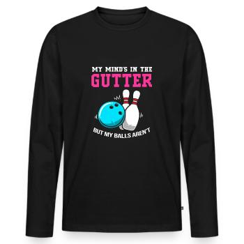 Bowling Bowler Bowling Skittles Bowling Ball - Men's Premium Organic Long Sleeve Shirt - black - Front - Nico (187cm)