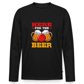 Bowling - Men's Premium Organic Long Sleeve Shirt - black - Front - Nico (187cm)