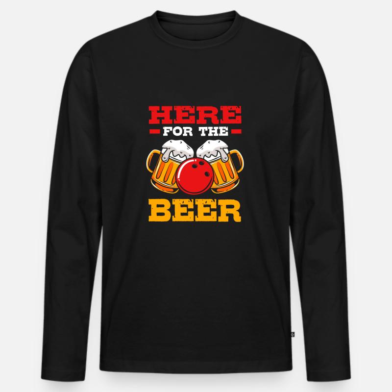 Bowling - Männer Premium Bio Langarmshirt - Schwarz