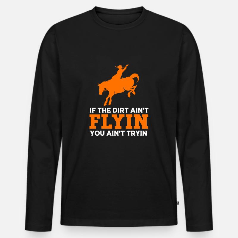 Rodeo - Männer Premium Bio Langarmshirt - Schwarz