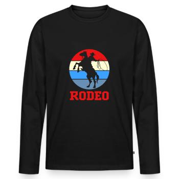 Rodéo - T-shirt manches longues Premium bio Homme - noir - Devant - Nico (187cm)