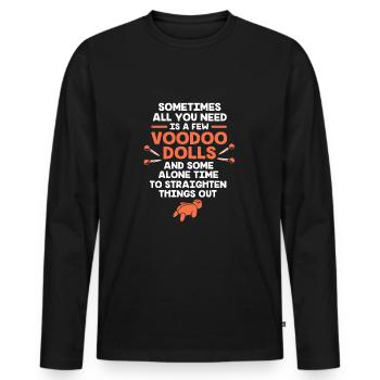 Voodoo - Männer Premium Bio Langarmshirt - Schwarz - Vorne - Nico (187cm)