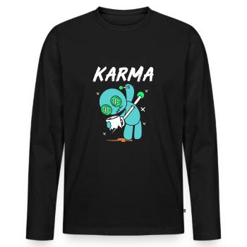 Voodoo Karma - Männer Premium Bio Langarmshirt - Schwarz - Vorne - Nico (187cm)
