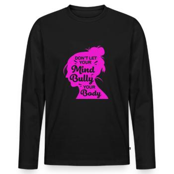 Body Positivity - Männer Premium Bio Langarmshirt - Schwarz - Vorne - Nico (187cm)