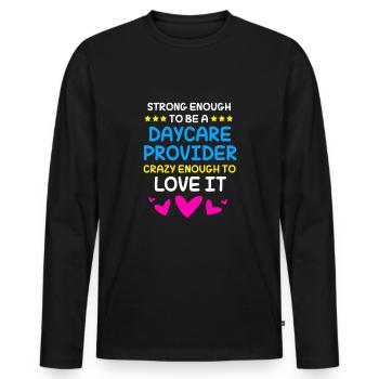 Garderie Éducateur Éducateur - T-shirt manches longues Premium bio Homme - noir - Devant - Nico (187cm)