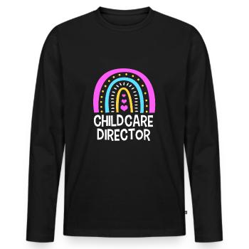 Garderie Éducateur Éducateur - T-shirt manches longues Premium bio Homme - noir - Devant - Nico (187cm)