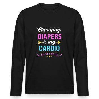 Garderie Éducateur Éducateur - T-shirt manches longues Premium bio Homme - noir - Devant - Nico (187cm)