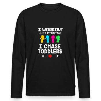 Garderie Éducateur Éducateur - T-shirt manches longues Premium bio Homme - noir - Devant - Nico (187cm)