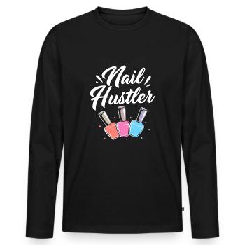 Nageldesignerin Nagel Kosmetik Kosmetikerin - Männer Premium Bio Langarmshirt - Schwarz - Vorne - Nico (187cm)