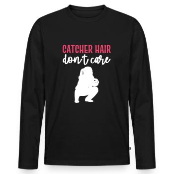Softball Softball Players - Men's Premium Organic Long Sleeve Shirt - black - Front - Nico (187cm)
