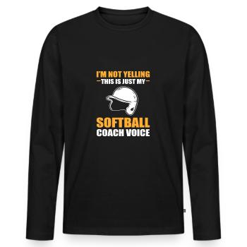 Softball Softball Players - Men's Premium Organic Long Sleeve Shirt - black - Front - Nico (187cm)