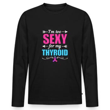 Thyroid cancer Thyroid cancer - Men's Premium Organic Long Sleeve Shirt - black - Front - Nico (187cm)