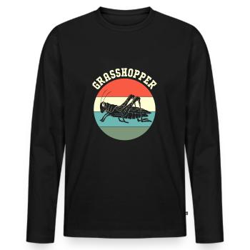 Grasshopper - Men's Premium Organic Long Sleeve Shirt - black - Front - Nico (187cm)