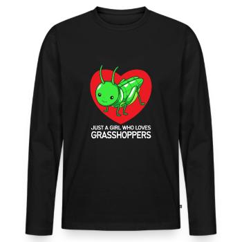 Grasshopper - Men's Premium Organic Long Sleeve Shirt - black - Front - Nico (187cm)