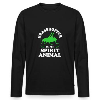 Grasshopper - Men's Premium Organic Long Sleeve Shirt - black - Front - Nico (187cm)