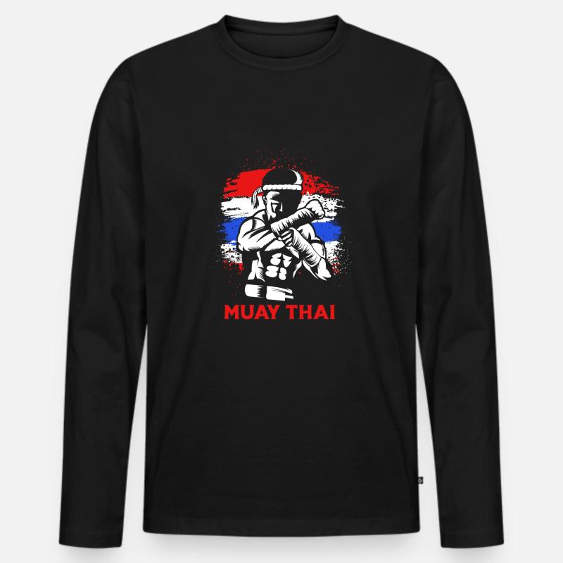 Muay Thai boxen - Männer Premium Bio Langarmshirt - Schwarz
