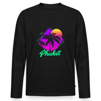Thailand Thai Sprache Phuket - Männer Premium Bio Langarmshirt - Schwarz - Vorne - Nico (187cm)
