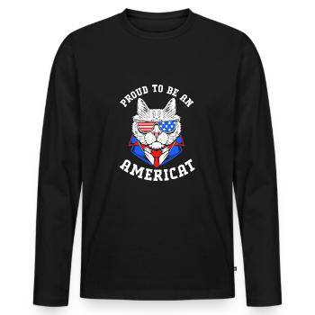 Vierter Juli Nationalfarben Nationalfeiertag USA - Männer Premium Bio Langarmshirt - Schwarz - Vorne - Nico (187cm)