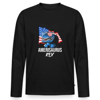 Vierter Juli Nationalfarben Nationalfeiertag USA - Männer Premium Bio Langarmshirt - Schwarz - Vorne - Nico (187cm)