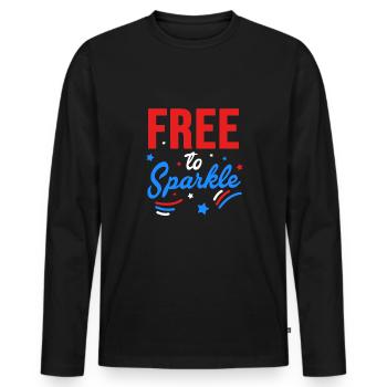 Vierter Juli Nationalfarben Nationalfeiertag USA - Männer Premium Bio Langarmshirt - Schwarz - Vorne - Nico (187cm)