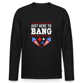 Vierter Juli Nationalfarben Nationalfeiertag USA - Männer Premium Bio Langarmshirt - Schwarz - Vorne - Nico (187cm)