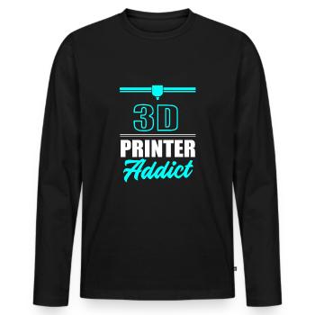 Impression 3D Impression Prototype - T-shirt manches longues Premium bio Homme - noir - Devant - Nico (187cm)