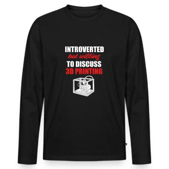 Impression 3D - T-shirt manches longues Premium bio Homme - noir - Devant - Nico (187cm)