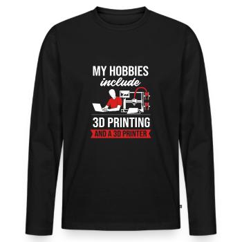Impression 3D Impression Prototype - T-shirt manches longues Premium bio Homme - noir - Devant - Nico (187cm)