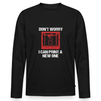3D Druck - Männer Premium Bio Langarmshirt - Schwarz - Vorne - Nico (187cm)
