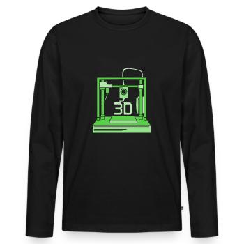 Impression 3D Impression Prototype - T-shirt manches longues Premium bio Homme - noir - Devant - Nico (187cm)