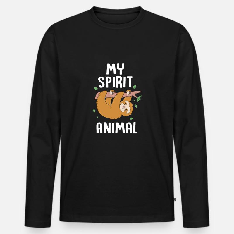 Faultier - Männer Premium Bio Langarmshirt - Schwarz