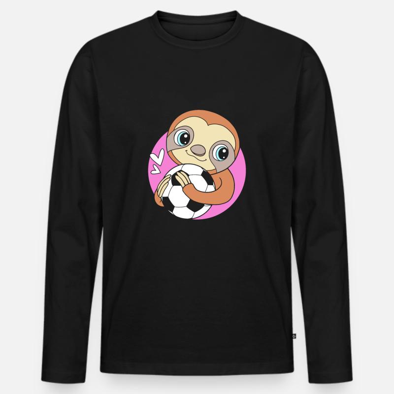 Faultier - Männer Premium Bio Langarmshirt - Schwarz