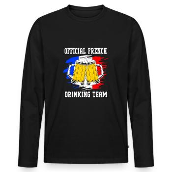 Frankreich - Männer Premium Bio Langarmshirt - Schwarz - Vorne - Nico (187cm)