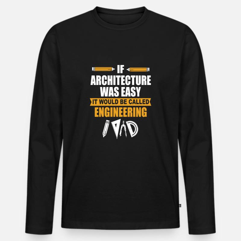 Architekt - Männer Premium Bio Langarmshirt - Schwarz