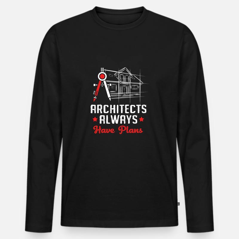 Architekt - Männer Premium Bio Langarmshirt - Schwarz