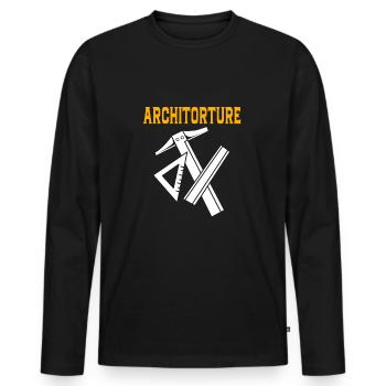 architecture - T-shirt manches longues Premium bio Homme - noir - Devant - Nico (187cm)