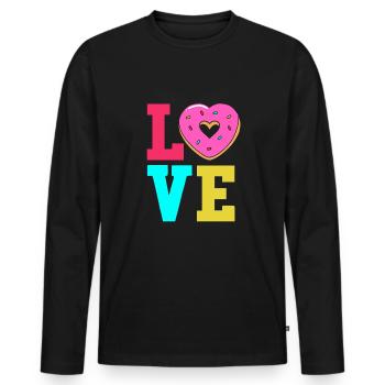 Bagel Bagels - T-shirt manches longues Premium bio Homme - noir - Devant - Nico (187cm)