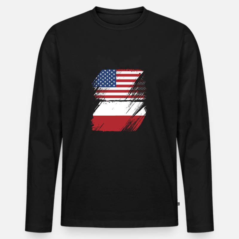 Polen Polnisch - Männer Premium Bio Langarmshirt - Schwarz