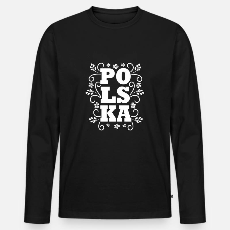 Polen Polnisch - Männer Premium Bio Langarmshirt - Schwarz