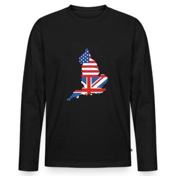 England Englisch - Männer Premium Bio Langarmshirt - Schwarz - Vorne - Nico (187cm)