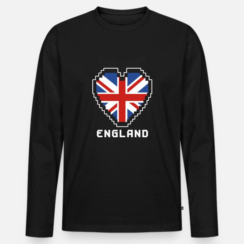 England - Männer Premium Bio Langarmshirt - Schwarz