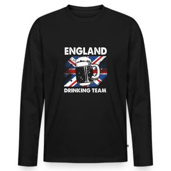 England Englisch - Männer Premium Bio Langarmshirt - Schwarz - Vorne - Nico (187cm)